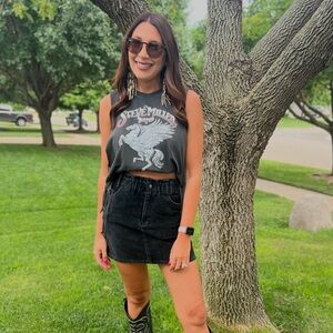 Black Corduroy Mini Skirt